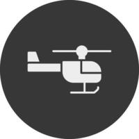 icône inversée de glyphe d'hélicoptère vecteur