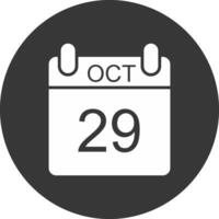 octobre glyphe inversé icône vecteur