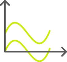 vague graphique ligne deux Couleur icône vecteur