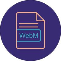 webm fichier format ligne deux Couleur cercle icône vecteur