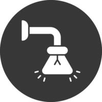 icône inversée de glyphe de lampe vecteur