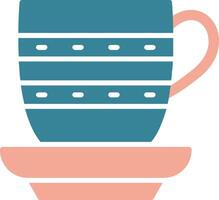icône de deux couleurs de glyphe de tasse de thé vecteur