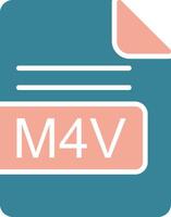 m4v fichier format glyphe deux Couleur icône vecteur
