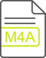 m4a fichier format ligne deux Couleur icône vecteur