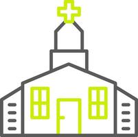 icône de deux couleurs de ligne d'église vecteur