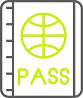 icône de deux couleurs de ligne de passeport vecteur