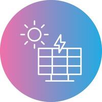solaire Puissance ligne pente cercle icône vecteur
