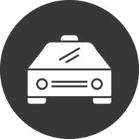 icône inversée de glyphe de voiture vecteur