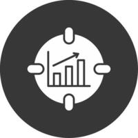 Les données analytique glyphe inversé icône vecteur