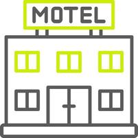 motel, ligne, deux, couleur, icône vecteur