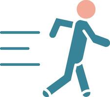 icône de deux couleurs de glyphe de jogging vecteur