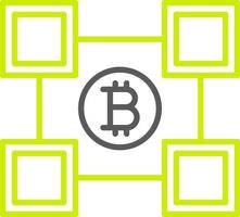 blockchain blockchain ligne deux Couleur icône vecteur