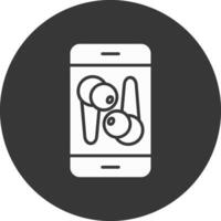 icône inversée de glyphe de téléphone intelligent vecteur