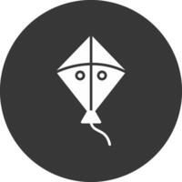 icône inversée de glyphe de cerf-volant vecteur