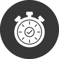 icône inversée de glyphe de chronomètre vecteur
