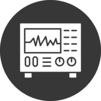 icône inversée de glyphe d'oscilloscope vecteur