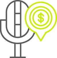 la finance Podcast ligne deux Couleur icône vecteur