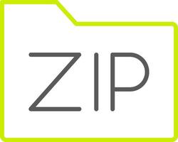 Zip *: français des dossiers ligne deux Couleur icône vecteur
