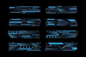 ensemble de science-fiction utilisateur interface éléments.futuriste La technologie cadres interface hud élément conception vecteur