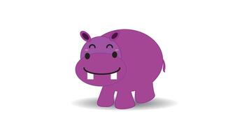 violet hippopotame mignonne dessin animé, adapté pour coloration livre vecteur