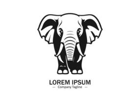 l'éléphant logo icône silhouette isolé sur blanc Contexte vecteur