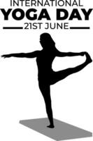 silhouette international yoga journée vecteur