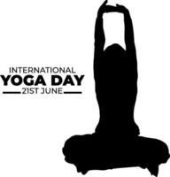silhouette international yoga journée vecteur