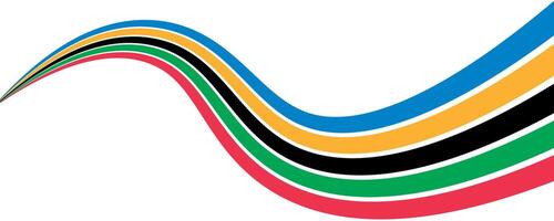 abstrait ondulé rayures de olympique Jeux couleurs isolé sur une blanc Contexte. illustration vecteur