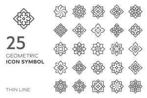 géométrique icône symbole ensemble pour modèle, logo, décoration mince ligne illustration vecteur