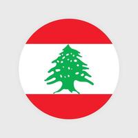 nationale drapeau de Liban. Liban drapeau. Liban rond drapeau. vecteur