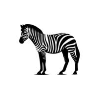 zèbre permanent silhouette, zèbre animal zoo icône logo vecteur