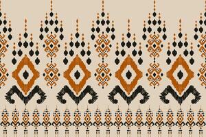 ikat tribal Indien sans couture modèle. ethnique aztèque en tissu tapis mandala ornement originaire de boho chevron textile.géométrique africain américain Oriental traditionnel illustrations. broderie style vecteur