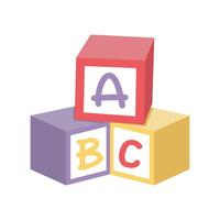 jouets alphabet blocs icône plat vecteur