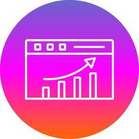 seo performance ligne pente cercle icône vecteur