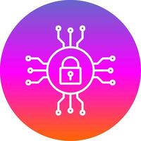 réseau Sécurité ligne pente cercle icône vecteur
