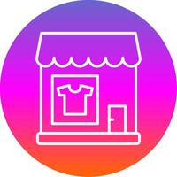 Vêtements magasin ligne pente cercle icône vecteur