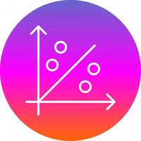 dispersion graphique ligne pente cercle icône vecteur