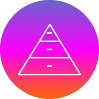 pyramide graphiques ligne pente cercle icône vecteur