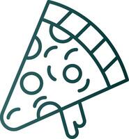 icône de dégradé de ligne de tranche de pizza vecteur