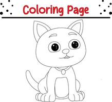 mignonne chat coloration livre page pour des gamins vecteur