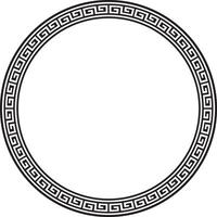 rond monochrome classique Cadre. grec méandre. motifs de Grèce et ancien Rome. cercle européen frontière vecteur
