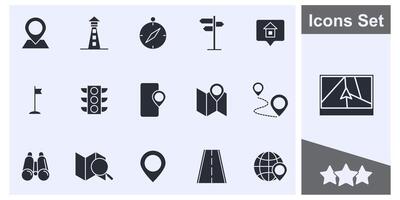 la navigation emplacement icône ensemble symbole collection, logo isolé illustration vecteur