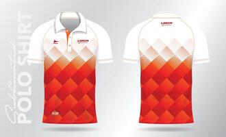 modèle de maillot de sport blanc rouge pour les uniformes d'équipe et la conception de t-shirt de football vecteur