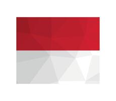 illustration. officiel symbole de Monaco. nationale drapeau avec rouge et blanc rayures. Créatif conception dans faible poly style avec triangulaire formes. pente effet vecteur