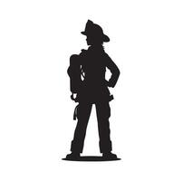 sapeurs pompiers pose silhouette illustration vecteur