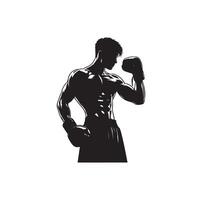 une boxeur supporter avec pose silhouette illustration vecteur