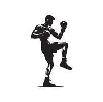 une boxeur supporter avec pose silhouette illustration vecteur