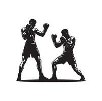 une boxeur supporter avec pose silhouette illustration vecteur