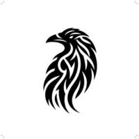 corbeau, corbeau dans moderne tribal tatouage, abstrait ligne art de animaux, minimaliste contour. vecteur