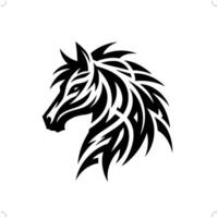 cheval dans moderne tribal tatouage, abstrait ligne art de animaux, minimaliste contour. vecteur